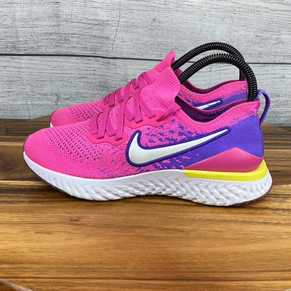 Nike Epic React Flyknit 2 Laser Fuchsia Pink Running Shoe CK0821-600 Women’s 6